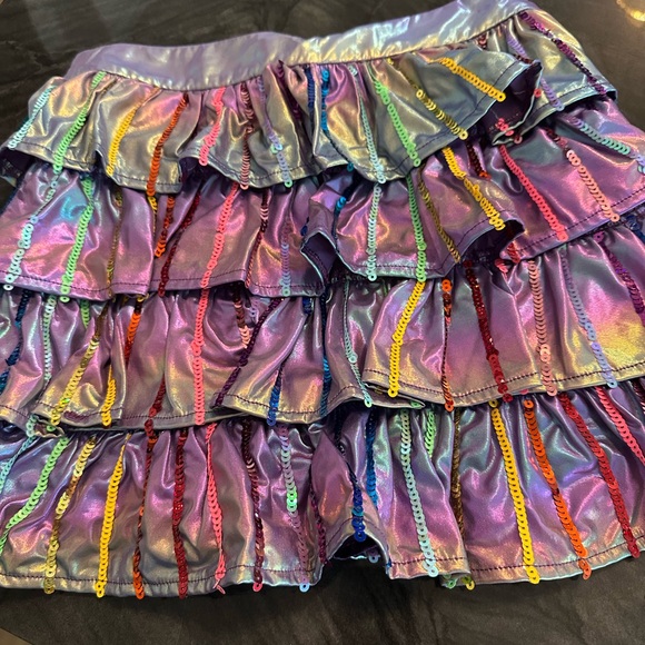 Queen of Sparkles Dresses & Skirts - QUEEN OF SPARKLES Iridescent Ruffle Mini Skirt